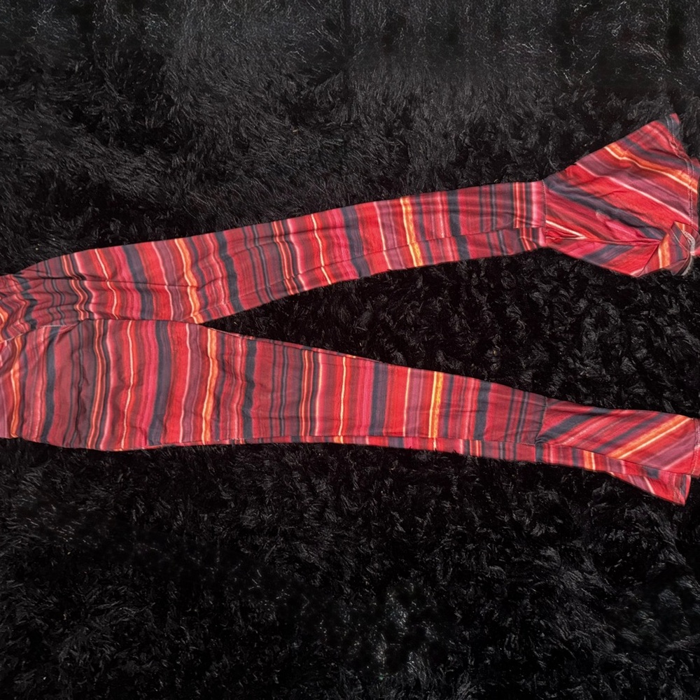 Striped Red and Black Leggings
